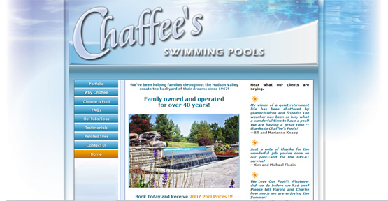 Chaffee Swimming Pools Website